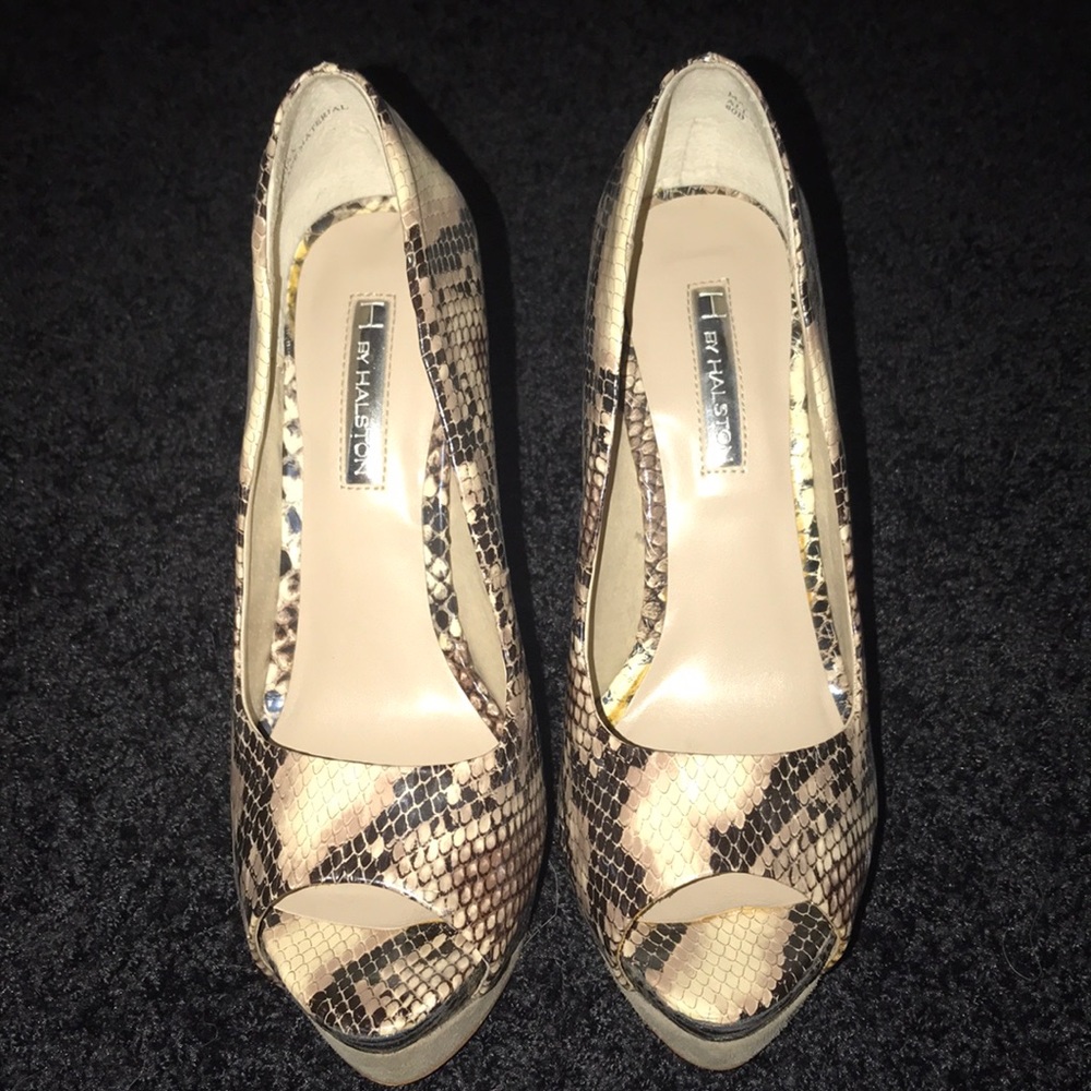 Snakeskin high heels